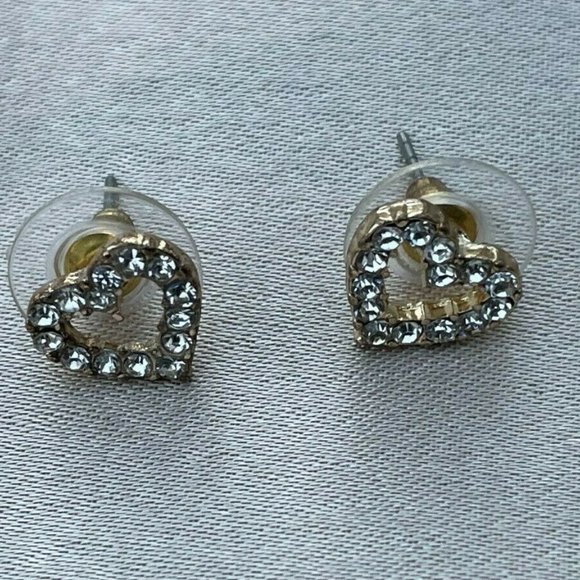Betsey Johnson Earrings Valentines Day Gift Heart shape Earring Crystal Accent - Picture 12 of 12